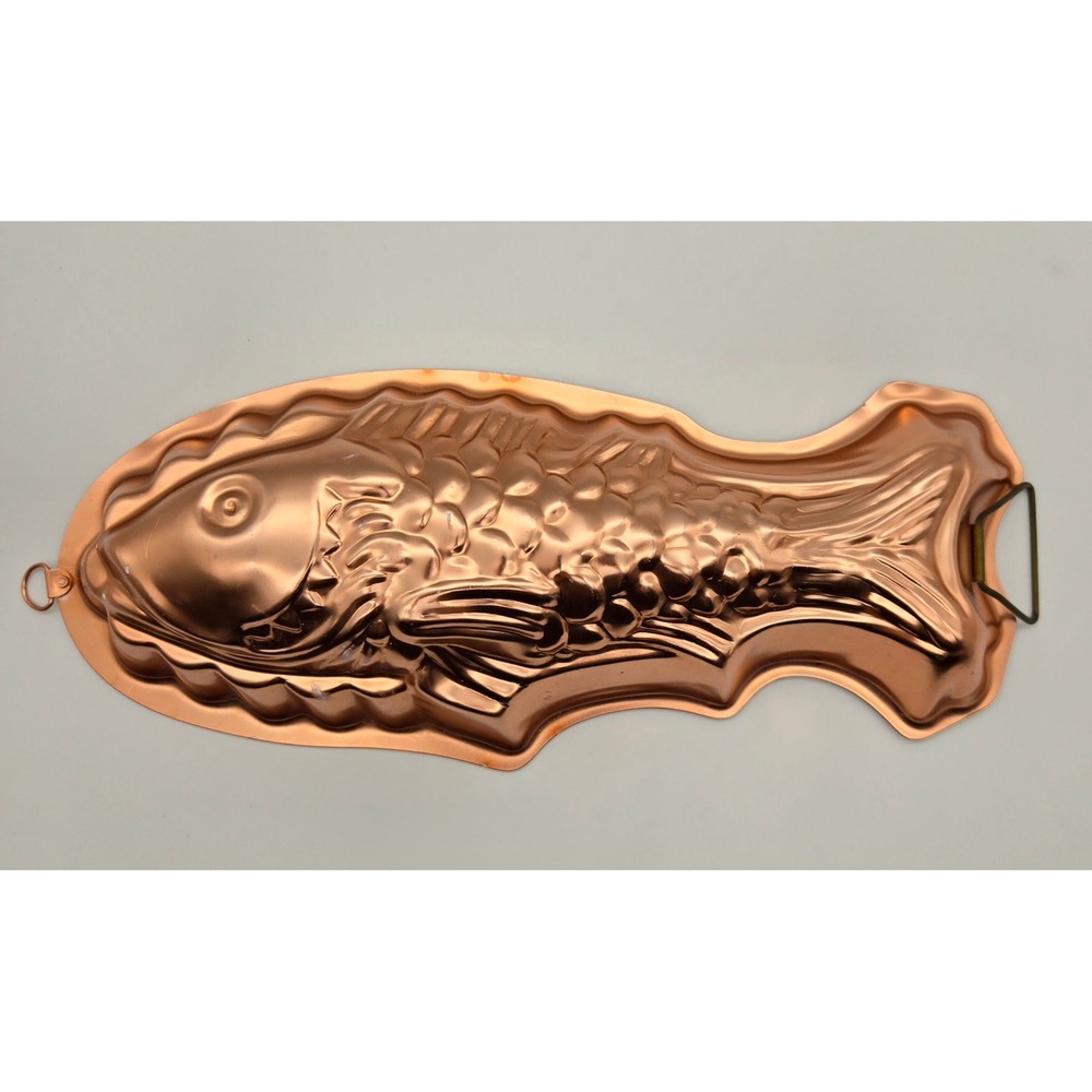 Vintage‎ Copper Fish Wall Mold Kitchen Decor Hanging Bakeware Seafood
